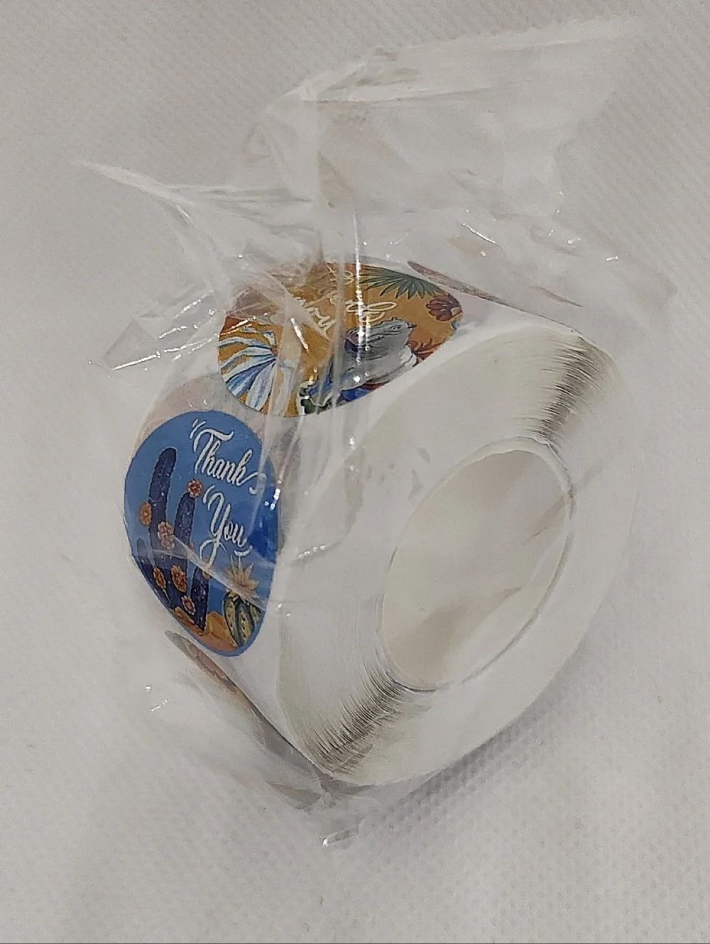 Blue Cactus Thank You Sticker Roll